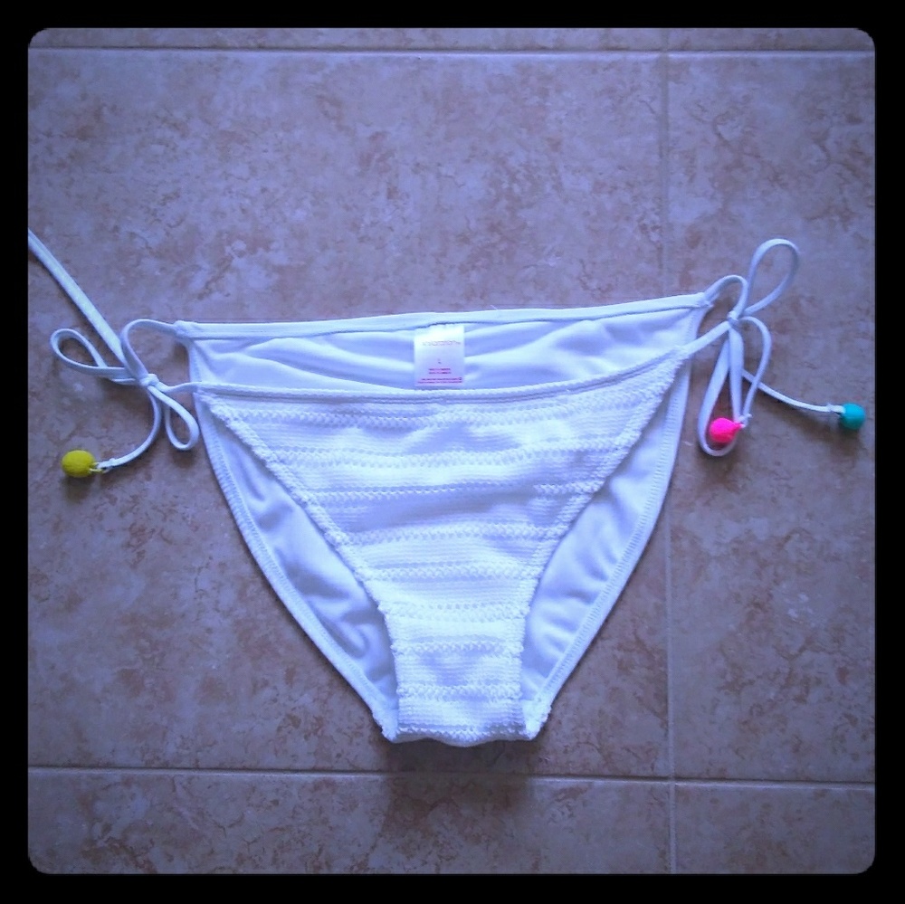 White bathing suit bottom size L